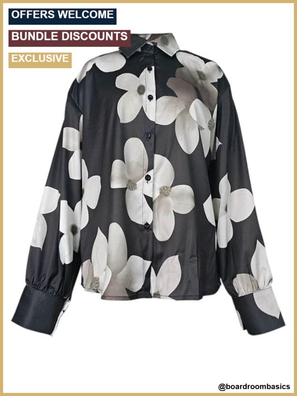 Floral Print Button Down Blouse V Neck Long Sleeve Chiffon Top